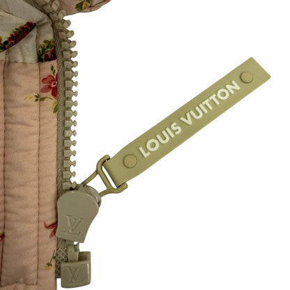 Louis Vuitton Floral Print Lining Monogram LV Leather Patch Down Jacket Pink 34 — view 7