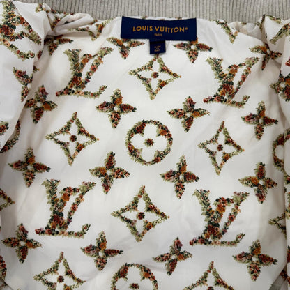 Louis Vuitton Floral Print Lining Monogram LV Leather Patch Down Jacket Pink 34 — view 5