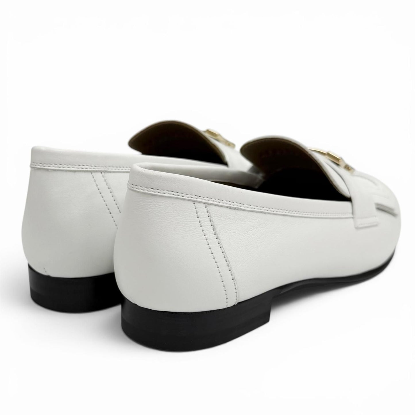 Hermes Moccasins Royale Gold With Logo Loafers White Box 37 — view 3