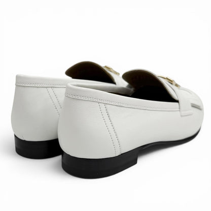 Hermes Moccasins Royale Gold With Logo Loafers White Box 37 — view 3