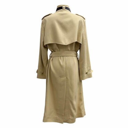 Louis Vuitton Wool Blend LV Logo Gold Button Belt Color Trench Coat Beige 38 — view 3