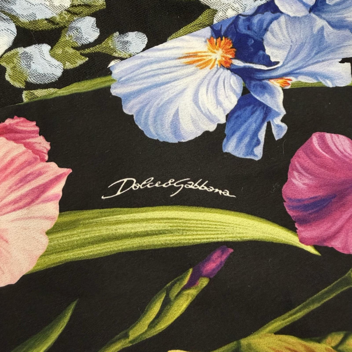 Dolce & Gabbana Logo Button Flower with Stone Jacquard Coat Black Multi 40 — view 6