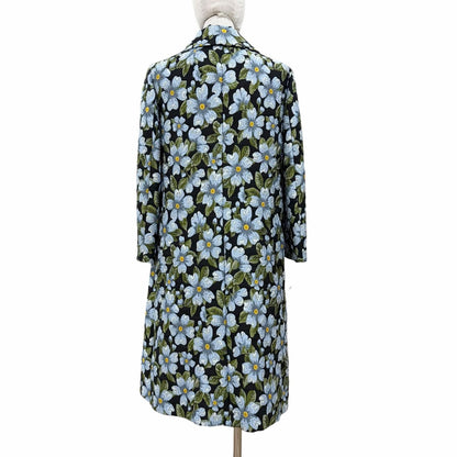 Dolce & Gabbana Logo Button Flower with Stone Jacquard Coat Black Multi 40 — view 3