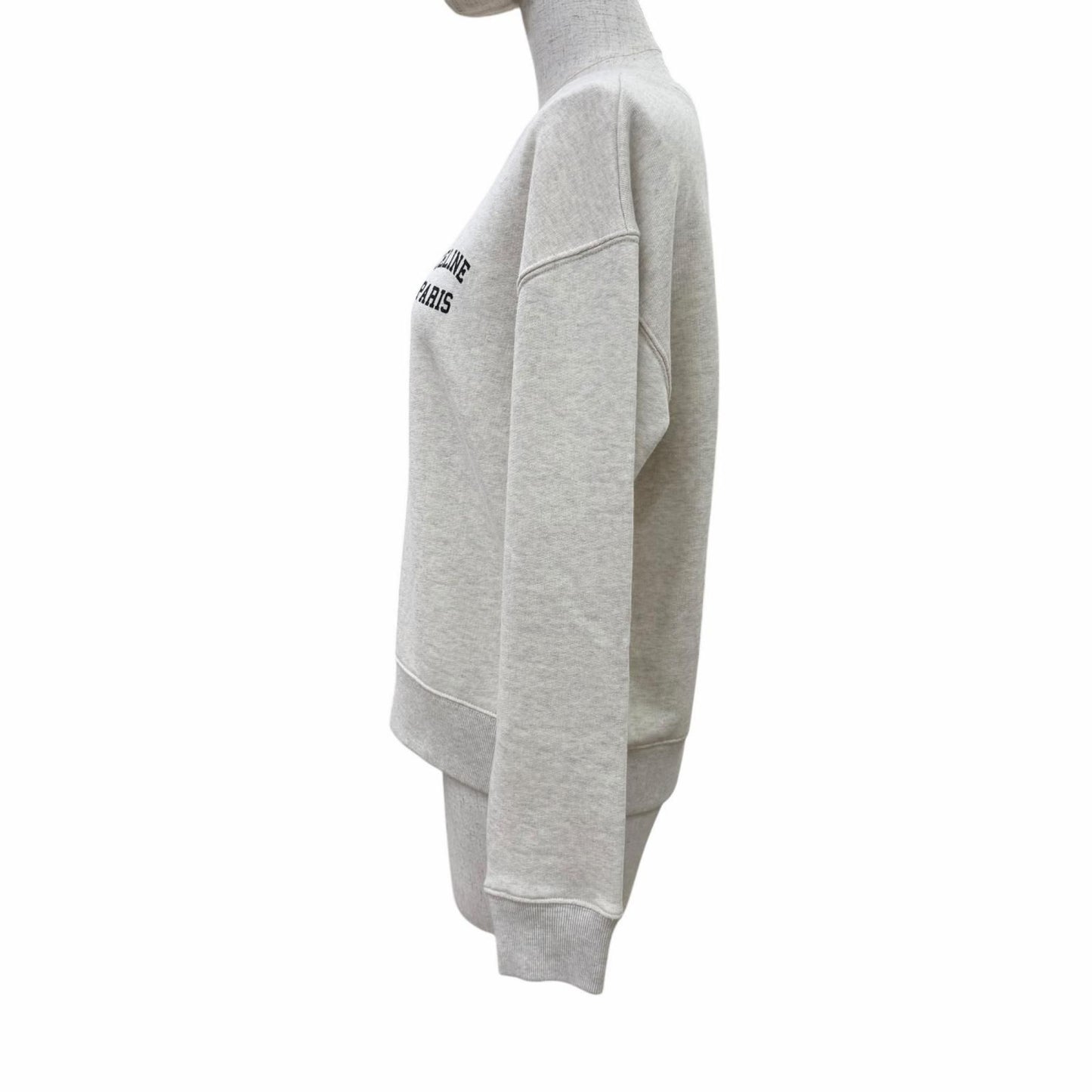 Celine 100% Cotton Logo Fleece Loose Sweatshirt Light Gray — view 2