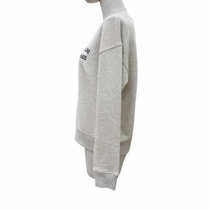 Celine 100% Cotton Logo Fleece Loose Sweatshirt Light Gray — view 2