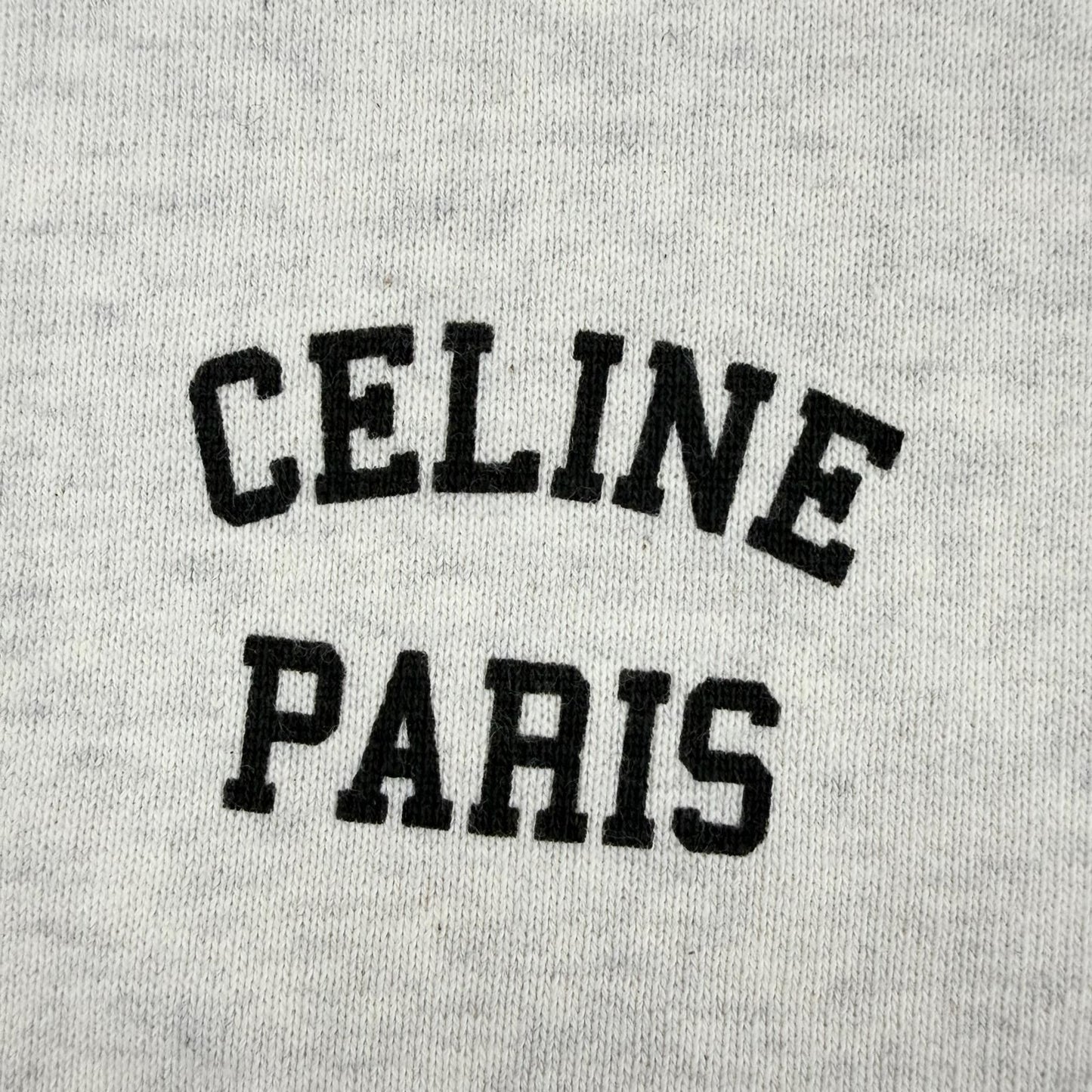 Celine 100% Cotton Logo Fleece Loose Sweatshirt Light Gray — view 5