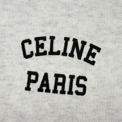 Celine 100% Cotton Logo Fleece Loose Sweatshirt Light Gray — view 5