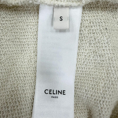 Celine 100% Cotton Logo Fleece Loose Sweatshirt Light Gray — view 7