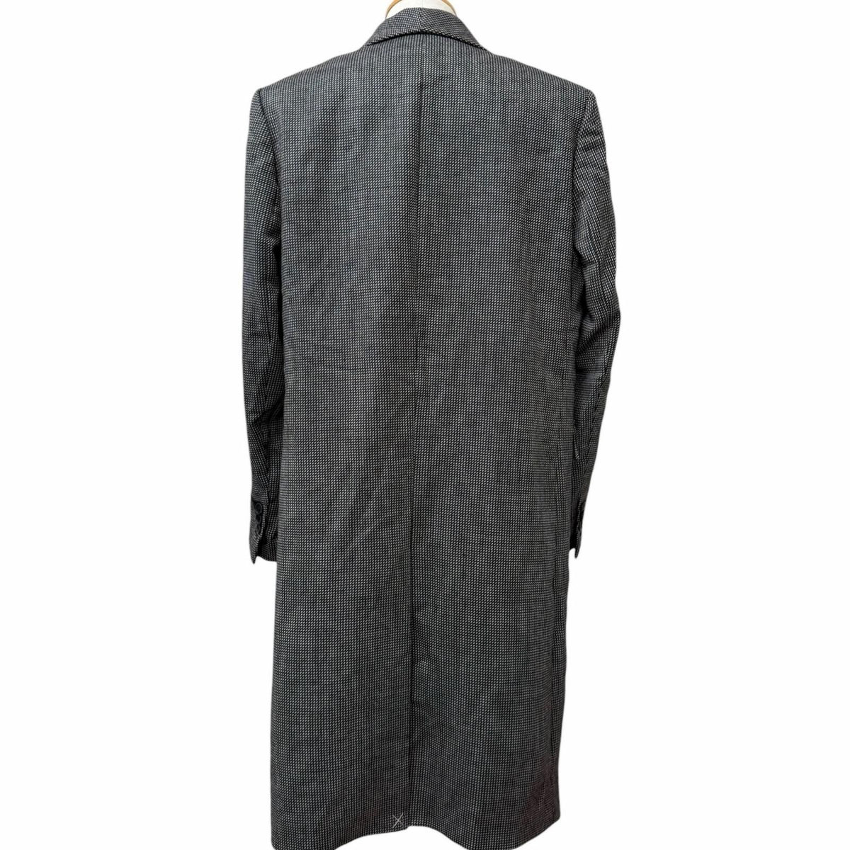 Fendi 100% Wool Deformed Lapel All Over Pattern Long Chesterfield Gray 50 Jacket — view 4