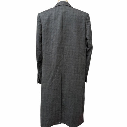 Fendi 100% Wool Deformed Lapel All Over Pattern Long Chesterfield Gray 50 Jacket — view 4