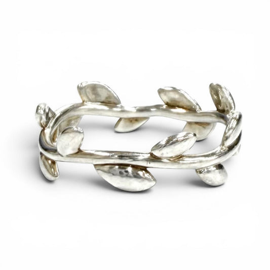 Tiffany & Co Paloma Picasso Olive Leaf Band Ring Silver