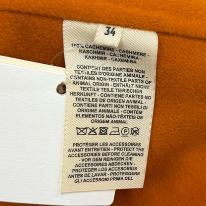 Hermes Cashmere Leather Zip Bicolor Long Coat Brown 34 — view 7