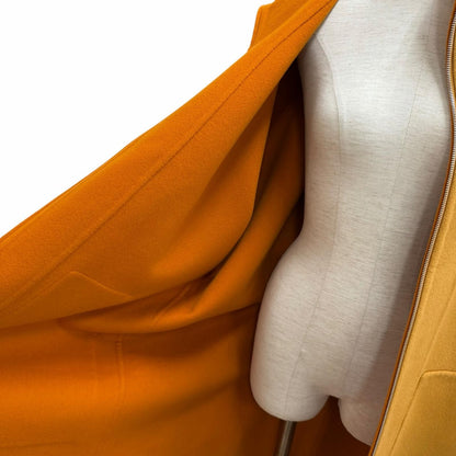 Hermes Cashmere Leather Zip Bicolor Long Coat Brown 34 — view 5
