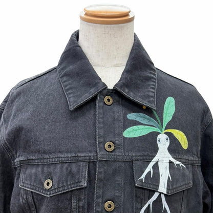 Loewe Suna Fujita Collaboration Mandragora Loose Silhouette Denim Jacket Black — view 4