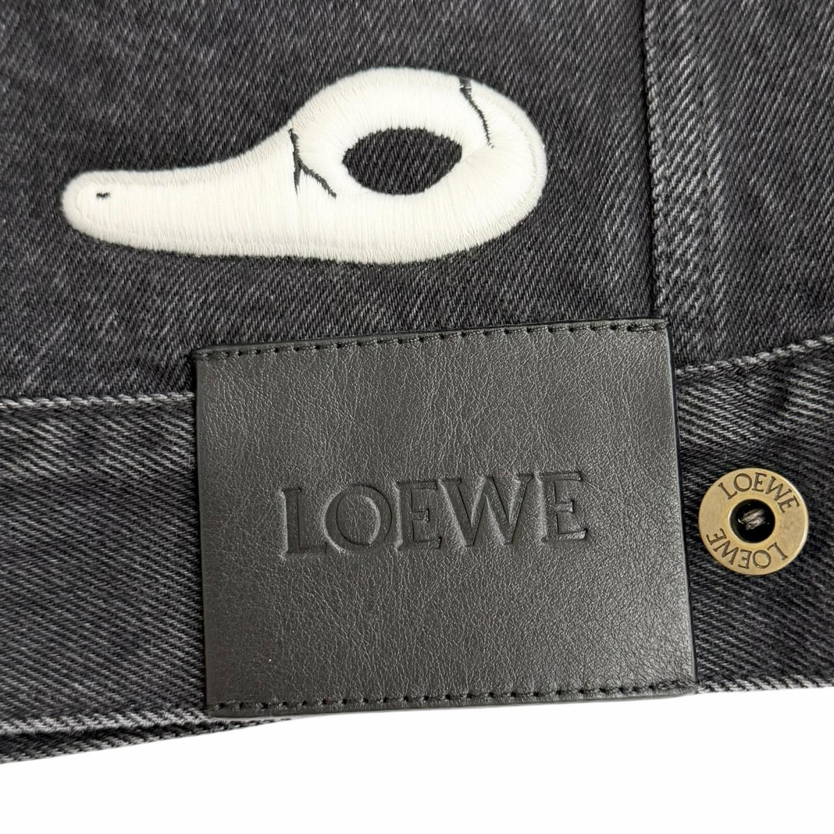 Loewe Suna Fujita Collaboration Mandragora Loose Silhouette Denim Jacket Black — view 7