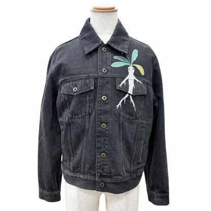 Loewe Suna Fujita Collaboration Mandragora Loose Silhouette Denim Jacket Black