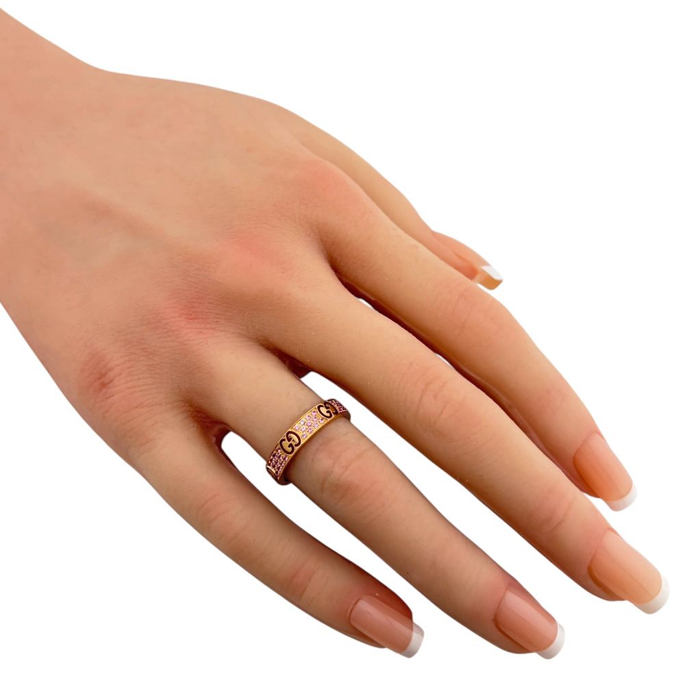 Gucci Icon Star Ring 18K Gold Pink Sapphire — view 2