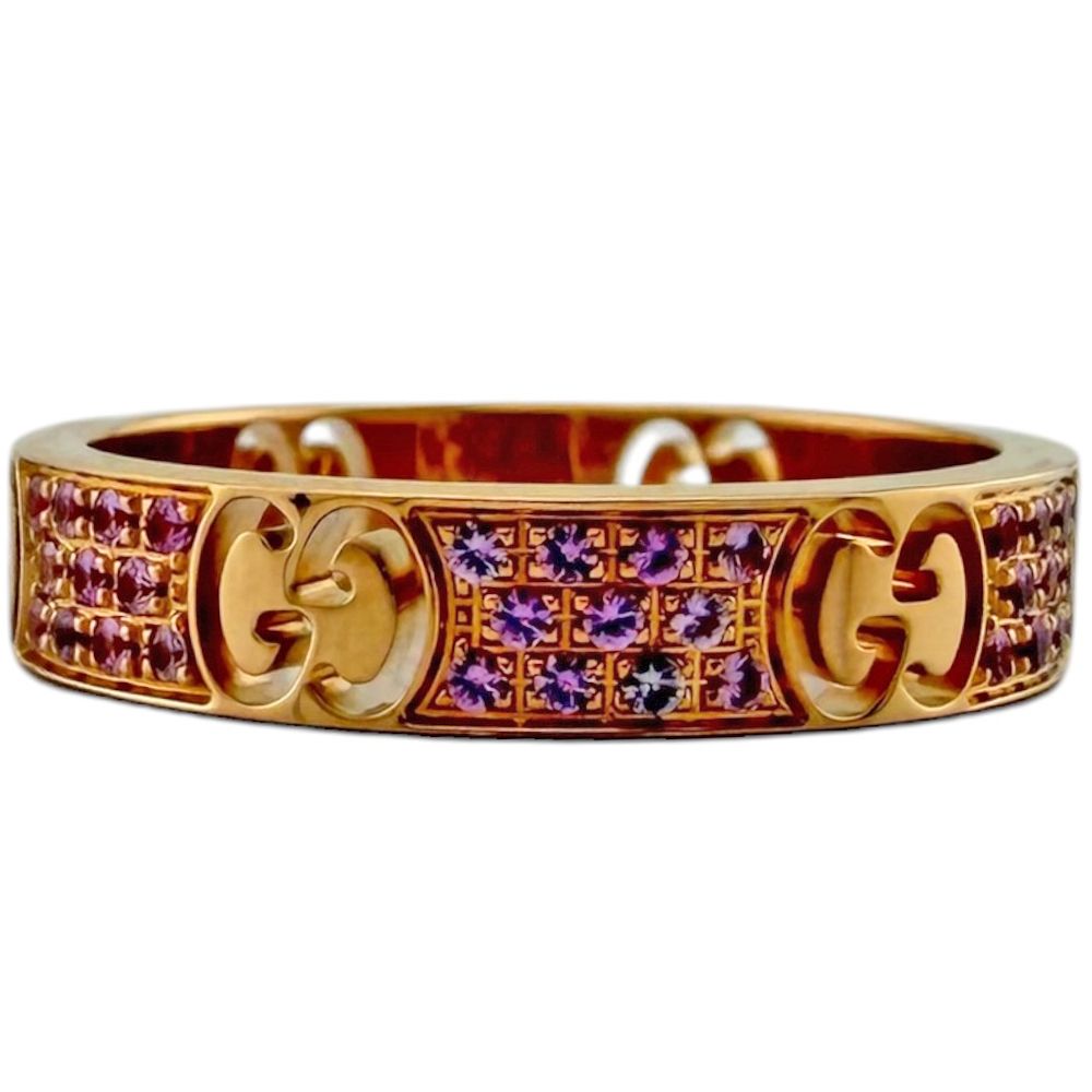 Gucci Icon Star Ring 18K Gold Pink Sapphire — view 3