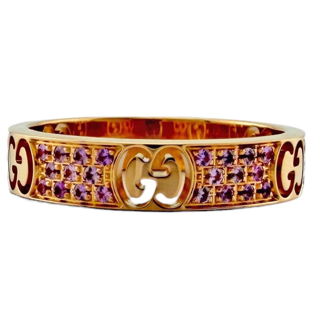 Gucci Icon Star Ring 18K Gold Pink Sapphire — view 4