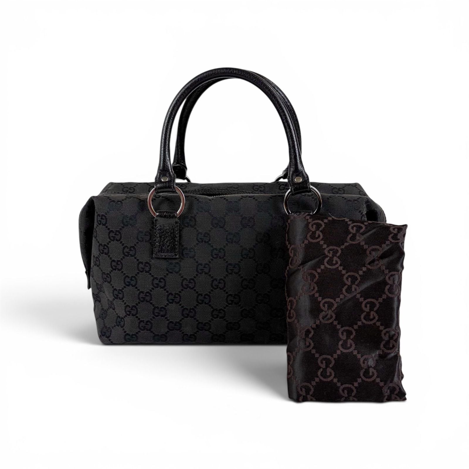 Gucci GG Canvas Mini Boston Bag Black
