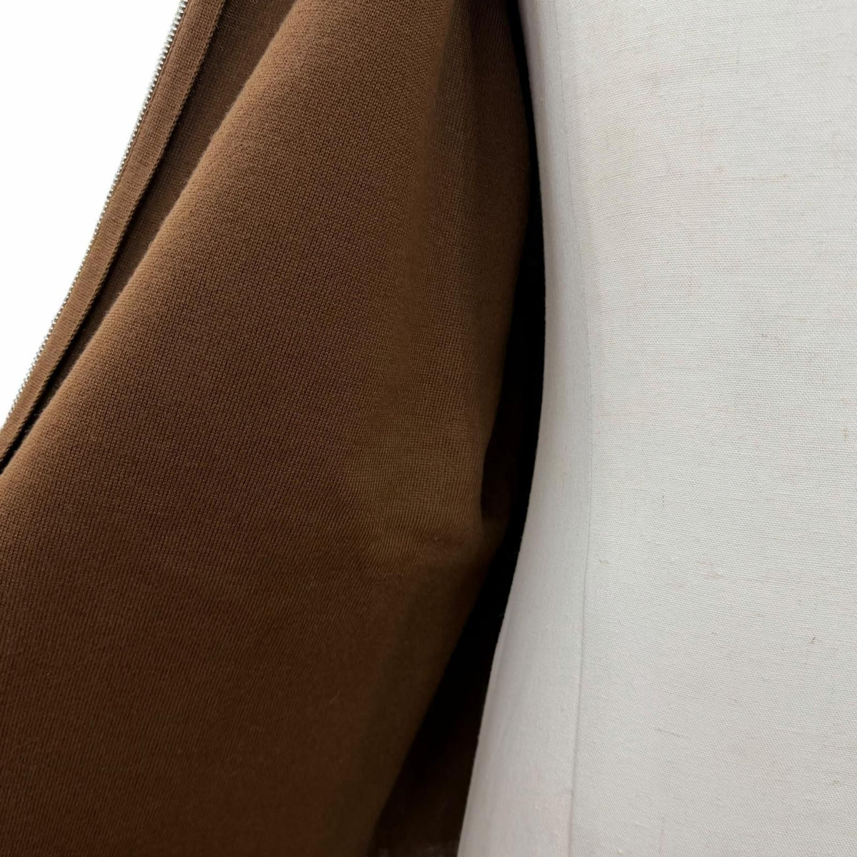 Loewe 98% Wool Anagram Logo Leather Zip Hoodie Brown — view 5