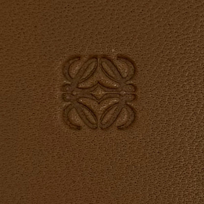 Loewe Sheepskin Anagram Round Zip Leather Coin Case Brown — view 7