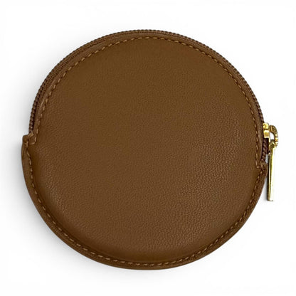 Loewe Sheepskin Anagram Round Zip Leather Coin Case Brown — view 3