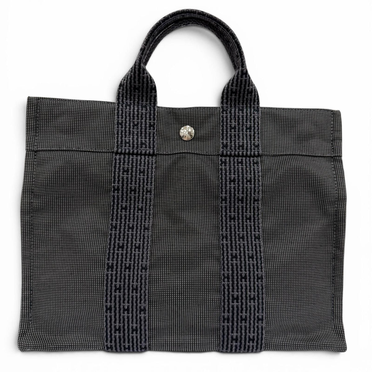 Hermes Herline PM Silver Series Canvas Tote Bag Gray — view 2