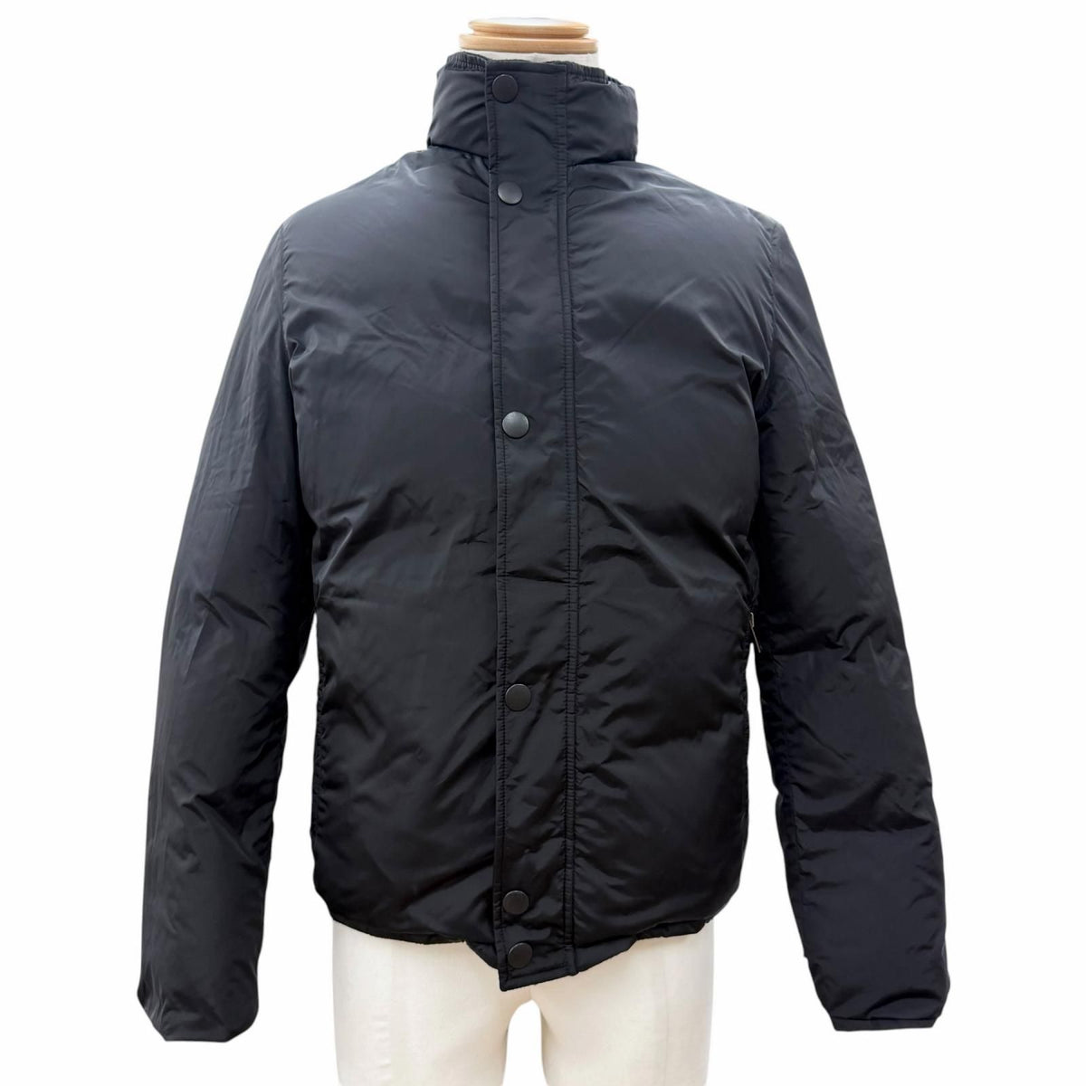 Gucci Vintage Wool Era Logo Button Reversible Down Jacket 44