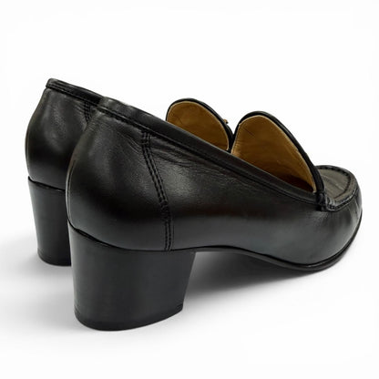 Hermes Constance Gold Logo Leather Loafers Black — view 3