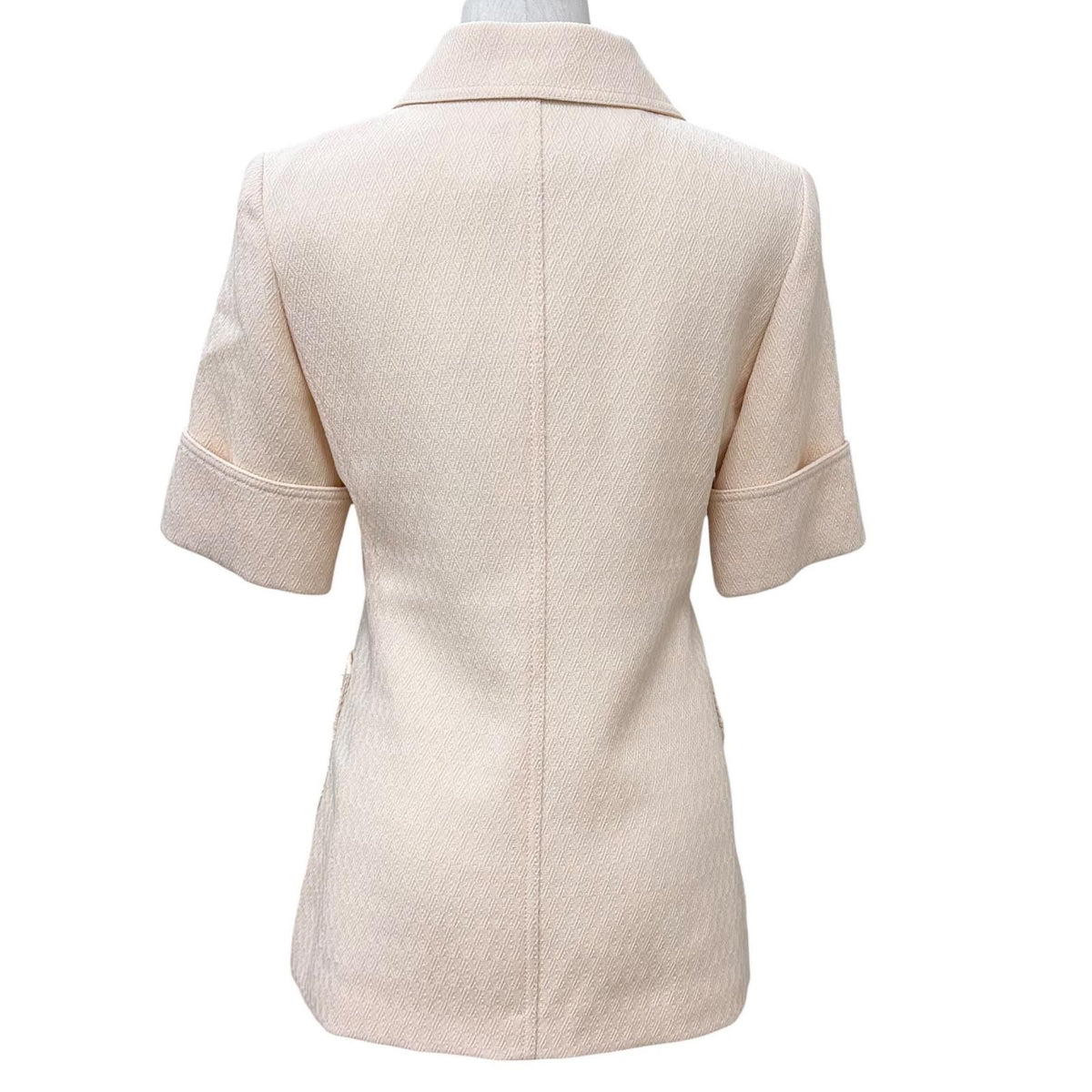 Gucci Wool Horsebit Leather All Over Print Short Sleeve Jacket Beige 38 — view 4