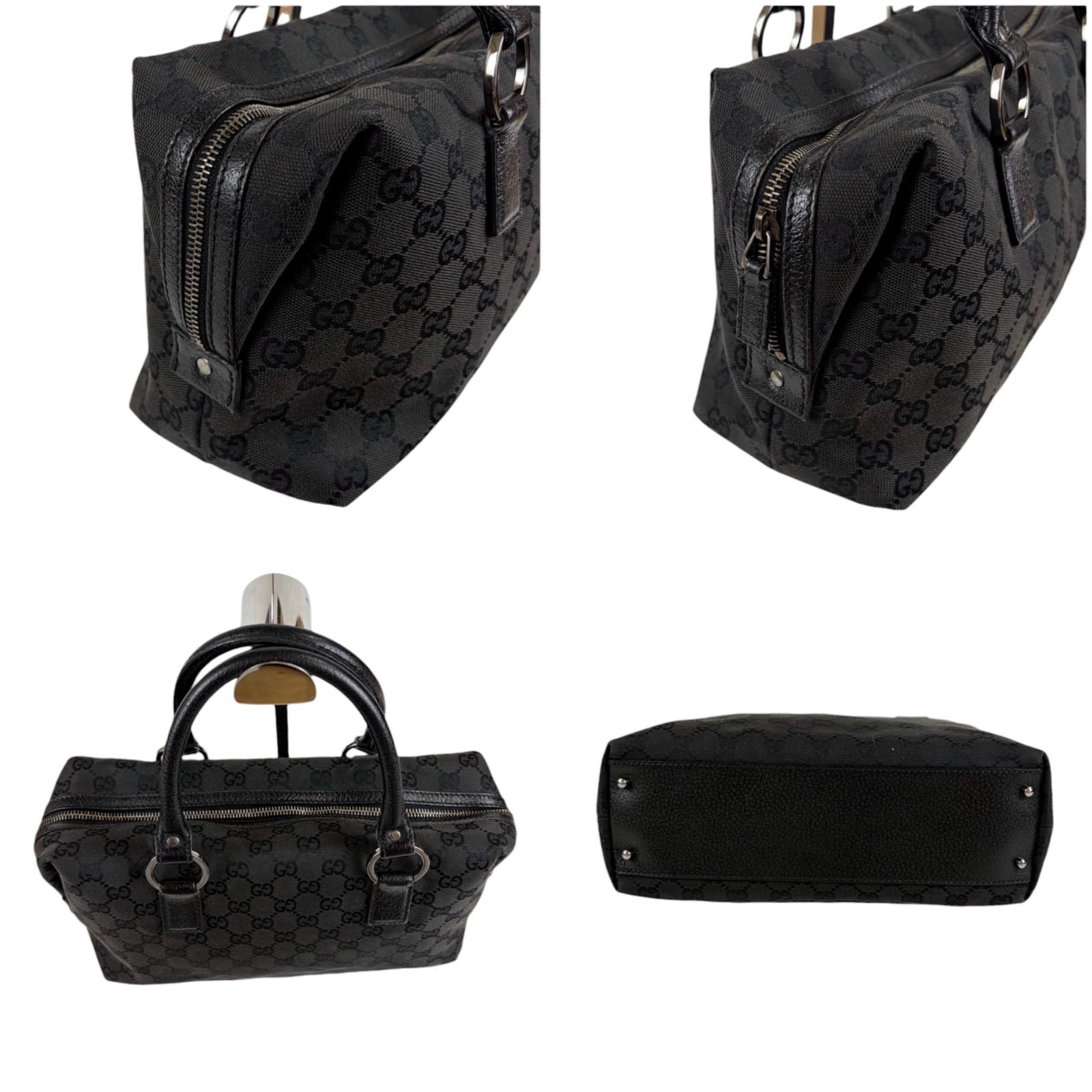 Gucci GG Canvas Mini Boston Bag Black — view 4