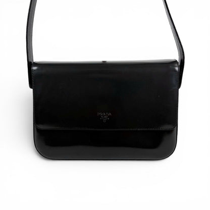 Prada Gradient Mirror Calf Leather Shoulder Bag Gray Black — view 4