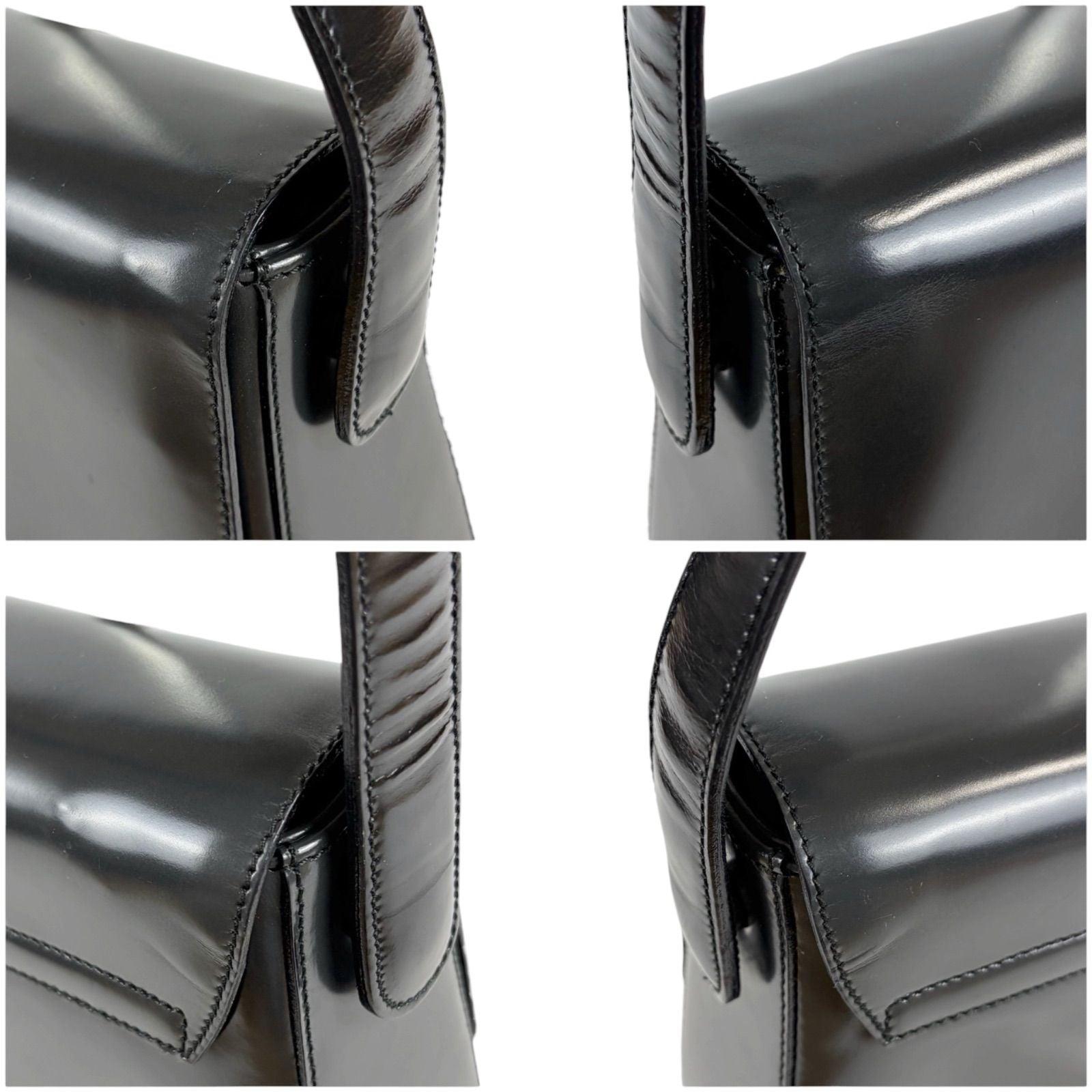 Prada Gradient Mirror Calf Leather Shoulder Bag Gray Black — view 8