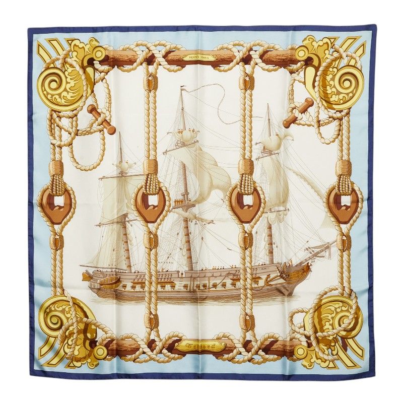 Hermes Carre 90 Tribord Scarf Multicolor Silk