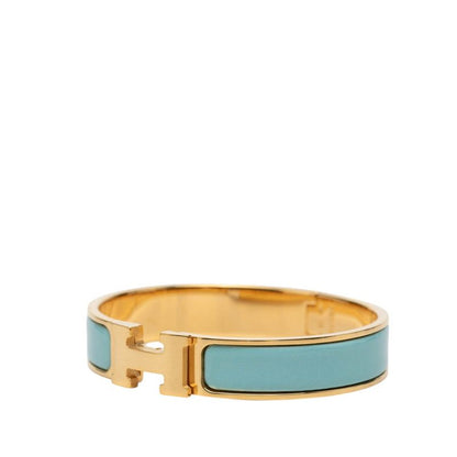 Hermes Clic H PM Bracelet Bangle Gold Blue Plated — view 2