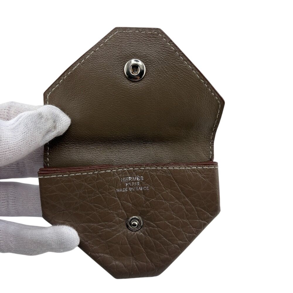 Hermes Coin Purse Levain Quatre Leather Case Gray — view 5