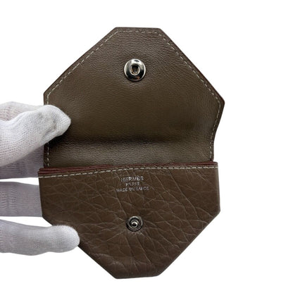 Hermes Coin Purse Levain Quatre Leather Case Gray — view 5