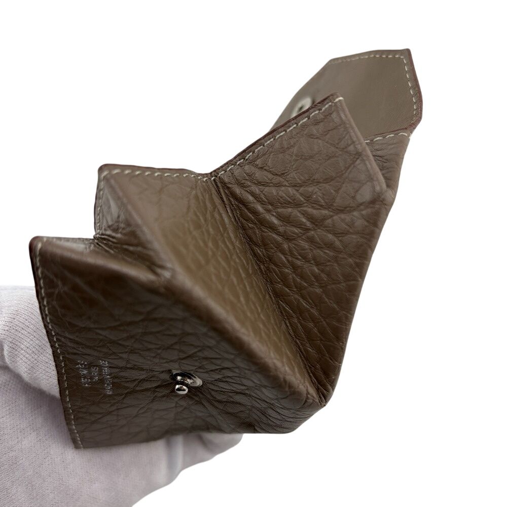Hermes Coin Purse Levain Quatre Leather Case Gray — view 7
