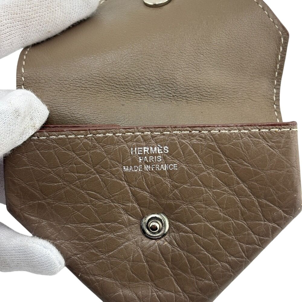 Hermes Coin Purse Levain Quatre Leather Case Gray — view 8