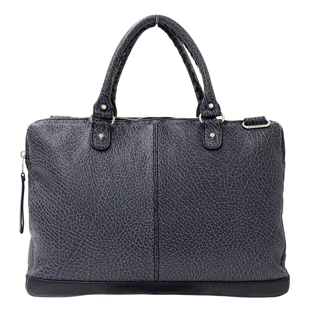 Balenciaga Business Leather Blue Gray Briefcase — view 2