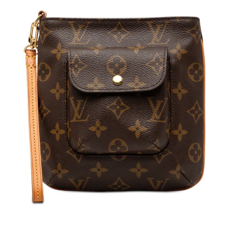 Louis Vuitton Monogram Partition Pouch Brown Leather