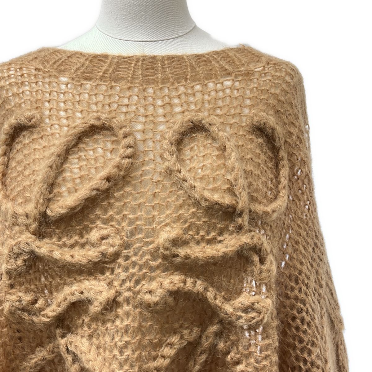 Loewe Anagram Mohair Knit S Brown Sweater — view 2