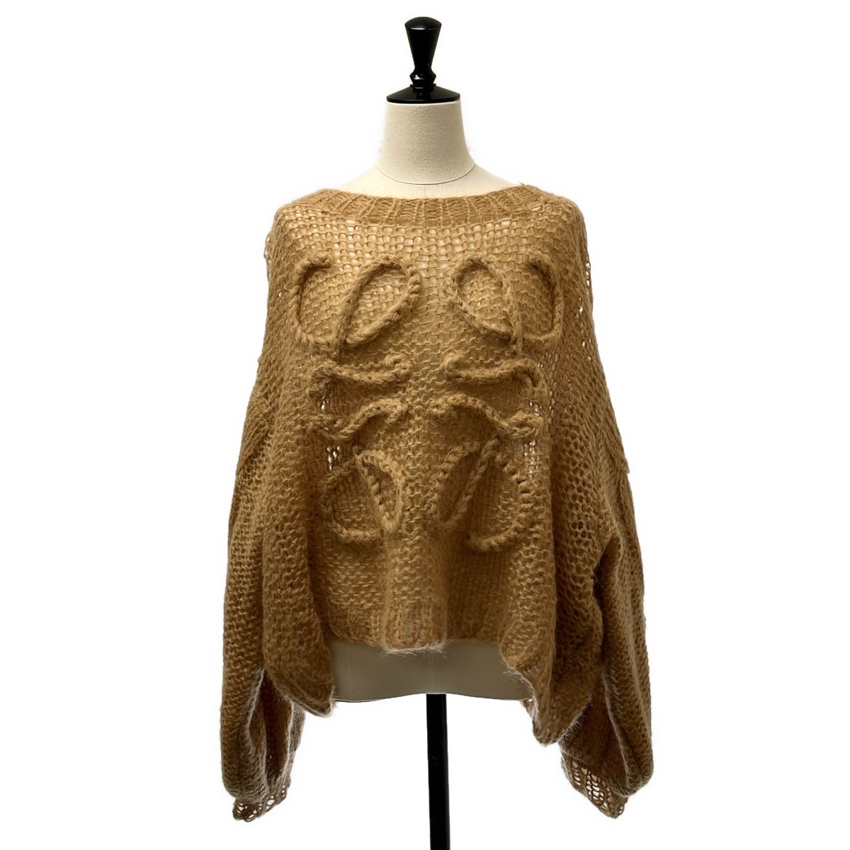 Loewe Anagram Mohair Knit S Brown Sweater