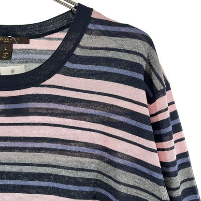 Louis Vuitton Wool Silk Border Crew Neck Knit L Multicolor Sweater — view 2