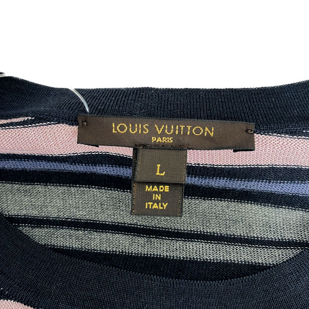 Louis Vuitton Wool Silk Border Crew Neck Knit L Multicolor Sweater — view 5