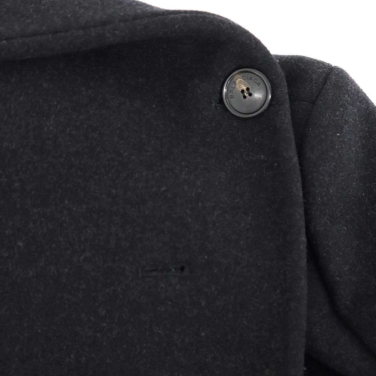 Balenciaga Wool Melton Deformation Over Coat Black 42 — view 7