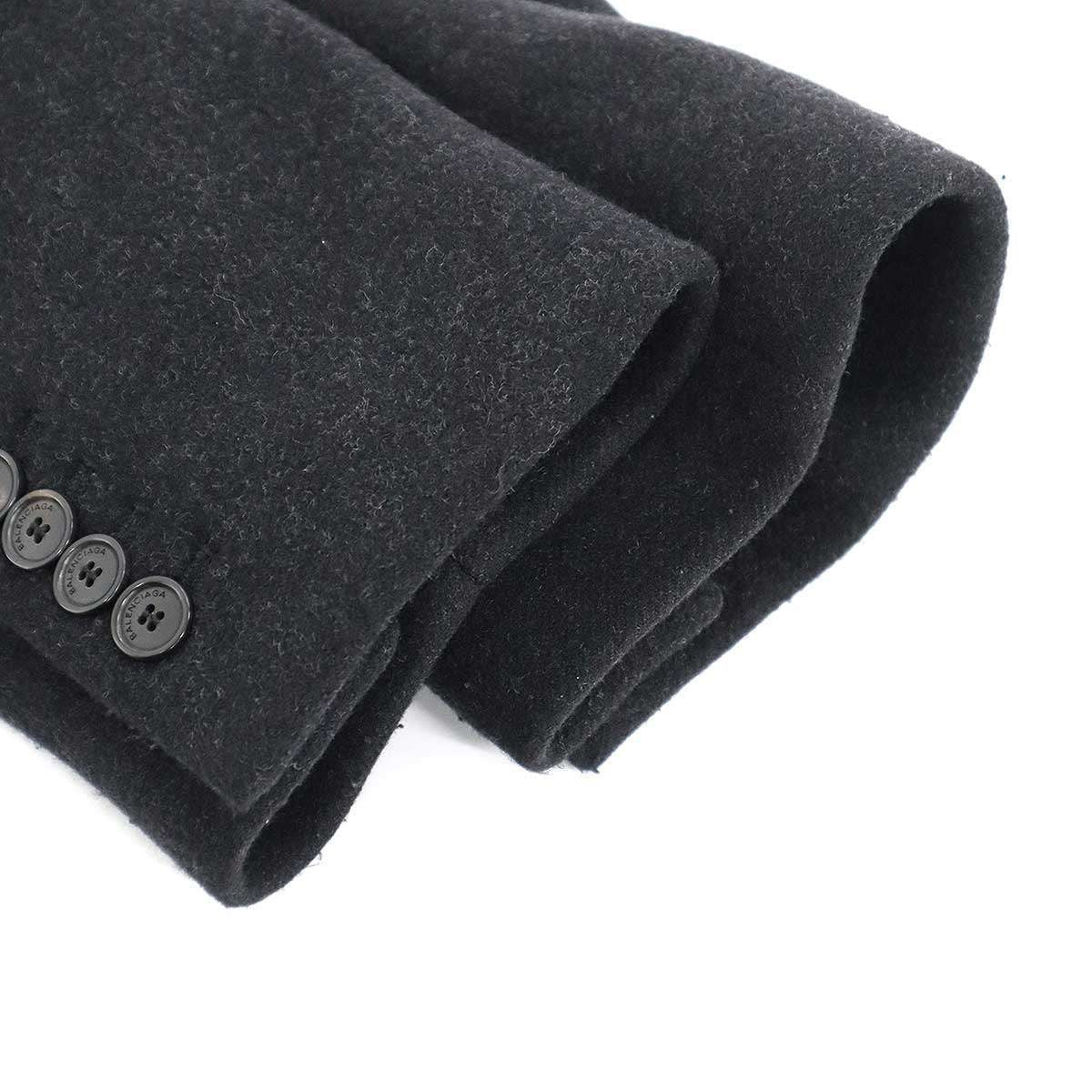 Balenciaga Wool Melton Deformation Over Coat Black 42 — view 5