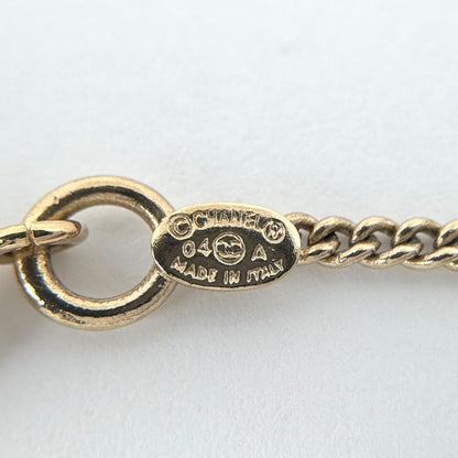 Chanel CC Logo Rhinestone Necklace Plastic Pink Gold — view 4