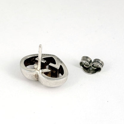 Gucci Interlocking G Earrings Heart 925 Sterling Silver — view 3